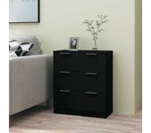 Aparador | aparador de comedor | armario de cocina de madera contrachapada negro 60x30x70 cm cfw36711