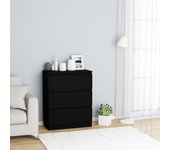 Aparador | aparador de comedor | armario de cocina de madera contrachapada negro 60x35x76 cm cfw67699