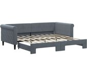 Sofá cama nido terciopelo gris oscuro 90x190 cm