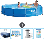 Paquete de piscina - intex - alrededor - 366x366x76 cm + accesorios a1543