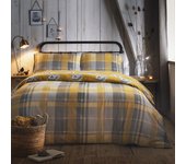 Dreams & drapes colville - set copripiumino 100% spazzolato, in cotone, colore: ocra
