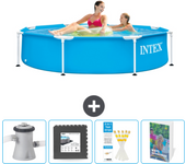 Paquete de piscina - intex - alrededor - 244x244x51 cm + accesorios cb131