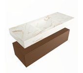 Mondiaz alan-dlux 120cm mueble de baño rust 1 cajón. con lavabo cloud centro sin orificios color frappe