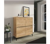 Zapatero 4 puertas tokio en roble gold. 101cm(ancho) 96.5cm(altura) 33cm(fondo)