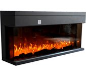 Chemin'arte chimenea eléctrica empotrable 3d 110 cm, efecto llamas led 3d realista con calefacción 2000w, termostato, mando a distancia