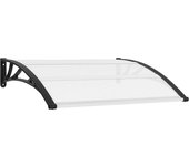 Marquesina para puerta pc negro y transparente 120x75 cm