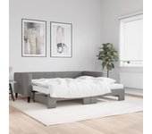 Maison exclusive - sofá cama nido con colchón tela gris oscuro 90x200 cm