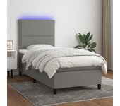 Somier de láminas con colchón y led gris oscuro 90x200cm