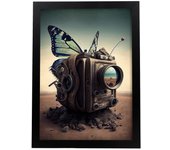 Nacnic poster cámara mariposa en estilo surrealismo cinematográfico ilustraciones y grabados de historieta abstracta y artística para a3 marco negro