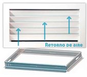 Rejilla de ventilación retorno blanco + marco montaje 200x100mm | para aire acondicionado y conductos