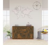 Aparador | aparador de comedor | armario de cocina madera contrachapada color roble ahumado 120x36x69 cm cfw84684