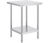 Vevor estación de preparación de metal, 24 x 24 x 34 pulgadas, soporta hasta 700 libras, mesa de acero inoxidable duradera con 3 ajustes de altura