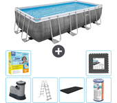 Paquete de piscina - bestway - rectángulo - 549x274x122 cm + accesorios cb35