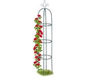 Relaxdays arco para plantas trepadoras, curvado, resistente, soporte para enredaderas, 200 cm, verde oscuro