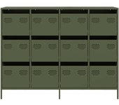 Aparador | aparador de comedor | armario de cocina de acero laminado en frío verde oliva 135x39x103,5 cm cfw27772