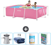 Paquete de piscina - intex - rectángulo - 220x150x60 cm + accesorios cb116