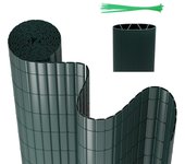 Canisse pvc para el jardín, valla oculta, balcón o terraza doble cara, valla cortaviento para balcón, verde 180 x 300cm