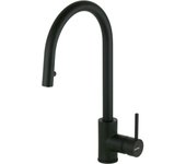 Mezclador de fregadero de cocina negro mate con ducha empotrada gattoni 0350/pcno - negro mate