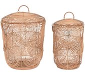 Juego de cestas dkd home decor 45 x 45 x 57 cm tropical
