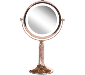 Beliani espejo de maquillaje led baixas rosa dorado