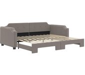 Cama para adulto | cama individual | sofá cama nido tela gris taupe 90x200 cm cfw50491