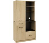 Alacena de cocina homcom melamina de madera roble 90x40x170 cm