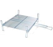 Parrilla doble para barbacoa de 45 x 45 cm, portatil, fabricada en acero inoxidable, carnes, pescados, verduras, asados