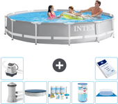 Paquete de piscina - intex - alrededor - 366x366x76 cm + accesorios a2094