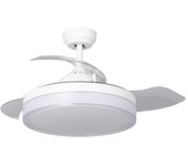 Ledkia ventilador de techo retráctil silencioso caicos blanco 106cm motor dc blanco