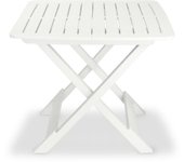 Mesa y sillas bistró de jardín plegables 3 pzas plástico blanco