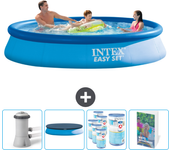 Paquete de piscina - intex - alrededor - 366x366x76 cm + accesorios cb111