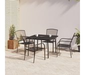 Juego de comedor de jardín 5 piezas | conjunto de jardín | muebles de jardín acero gris antracita cfw224214