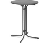 Mesa de bar alta - ø 80 cm - plegable - gris