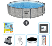 Paquete de piscina - bestway - alrededor - 549x549x122 cm + accesorios cb35
