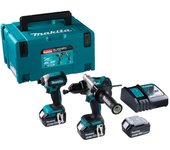 Makita dlx2418tj - combo dtd153z+dhp486z bl 18v lxt 3 baterías 5ah makpac