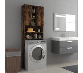Mueble lavadora roble ahumado 64x25,5x190 cm