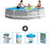 Paquete de piscina - intex - alrededor - 305x305x76 cm + accesorios cb104