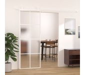 Puerta corredera vidrio esg esmerilado y aluminio 76x205 cm blanco