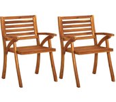 Sillas de comedor jardín con cojines 2 uds madera maciza acacia