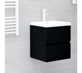 Mueble lavabo con fregadero integrado de madera contrachapada negra