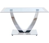 Mesa de comedor dubai cristal templado blanco 75x140x90 cm adec