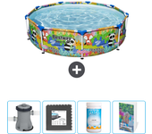 Paquete de piscina - bestway - alrededor - 274x274x66 cm + accesorios cb88