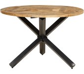 Mesa de comedor madera maciza de mango sin tratar ?110x75 cm