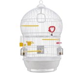 Ferplast jaula para pájaros bali jaula pájaros, canarios, periquitos, agapornis, de metal, todos los accesorios comedero perchas 43.5 x 43.5 x h 68.5