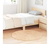 Alfombra de pelo largo navarra beige 100x100 cm poliéster