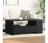Mesa de café de roble negro 102x55x43.5 cm hecha de madera ingenierizada