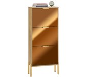Zapatero con 3 solapas armarios dormitorio recibidor entrada organizador para zapatos dorado 55x24x124 cm fsr181-h-g sobuy es
