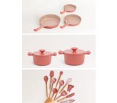 Create - batería de cocina 3 sartenes pan studio, 2 ollas pot studio y set de utensilios kitchenware studio