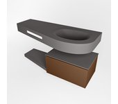 Mondiaz riva 120cm mueble bajo para con lavabo con repisa rust con 1 cajón. con lavabo derecho 1 orificio dark grey