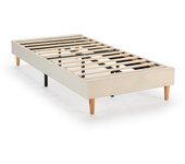 Base tapizada niebla 90x190 cm tela borreguito beige